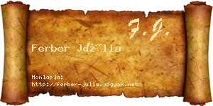 Ferber Júlia névjegykártya